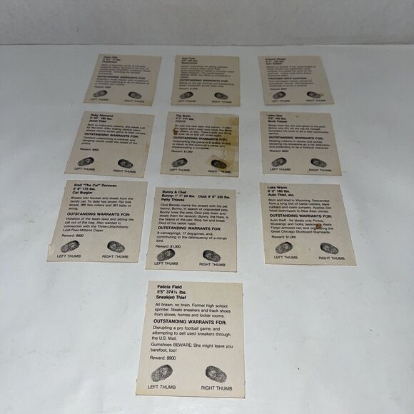 1979 Stop Thief Replacement Part Wanted Cards For Electronic Cops and Robbers - Picture 3 of 7